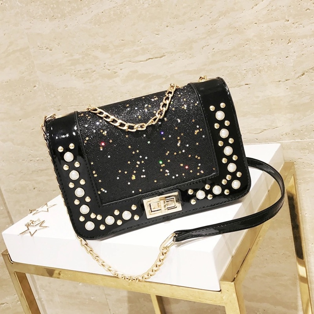 Asset’s black evening bag.